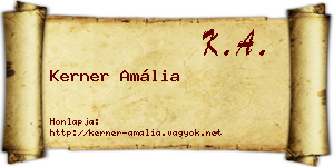 Kerner Amália névjegykártya